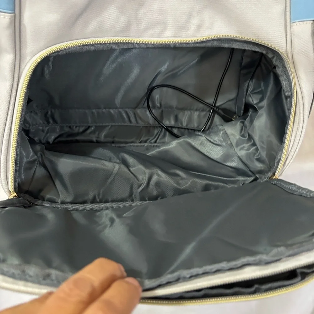 ETRONIK Light Gray and Blue Women's Lunch Backpack Laptop